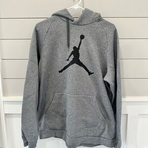Jordan brand Men's Jump man logo Hoodie, Grey,  size‎ Large